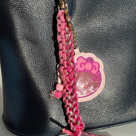 Sanrio | Miu Miu style Keyfob with licensed Hello Kitty & additional gold charms - Picture 2 of 5